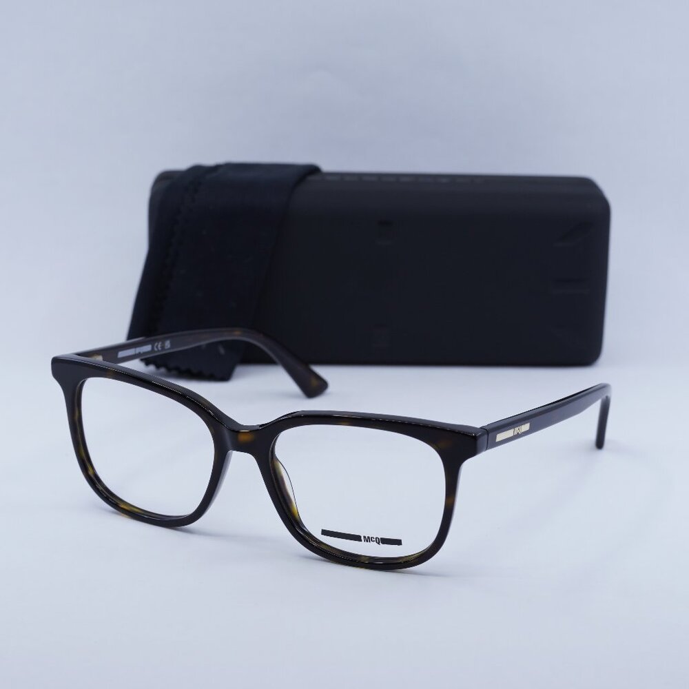 McQ by Alexander McQueen MQ0276O 002 Square Eyeglasses 52mm – Dark Havana